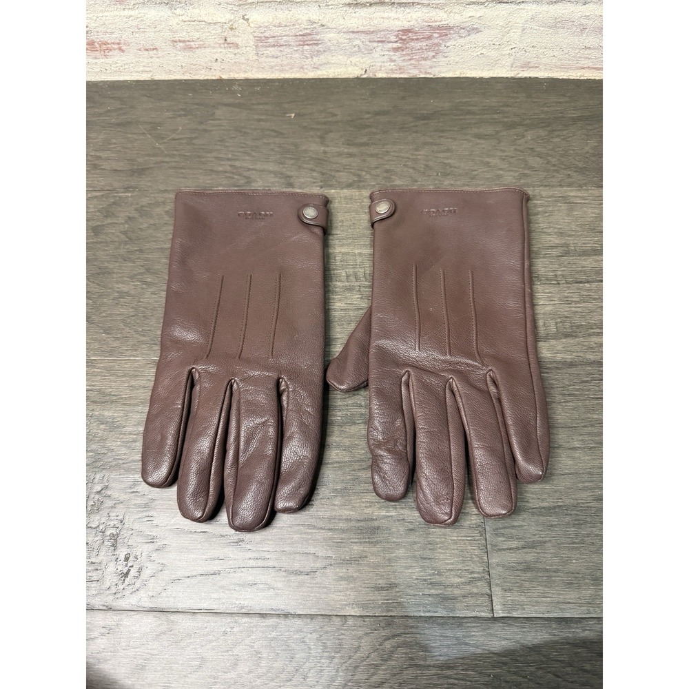 COACH Men's Brown Goat Leather Tech Gloves Size XL